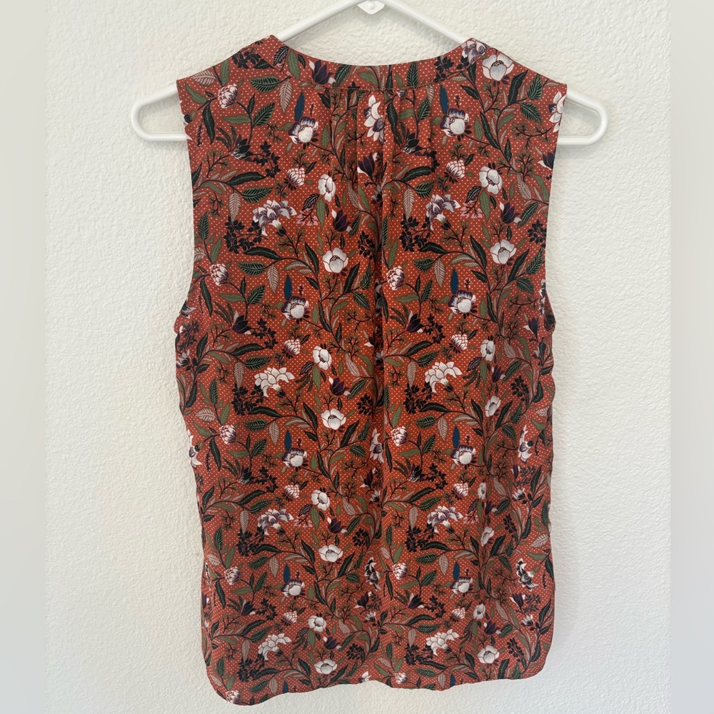 Daniel Rainn Tank Top Size S Orange Floral Sleeveless Lightweight Blouse - Picture 3 of 3